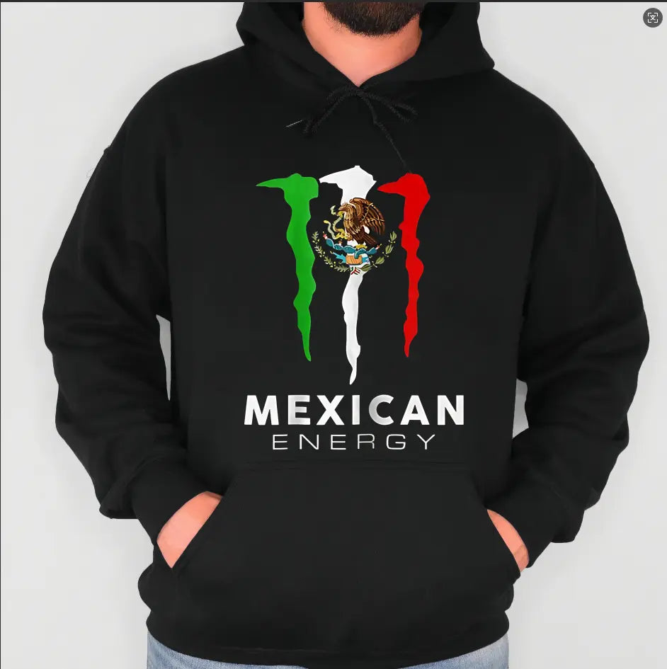 Mexico Energy Drink Graphic T-Shirt/Sweatshirt/Hoodie – Mexican Flag Parody Streetwear Tee