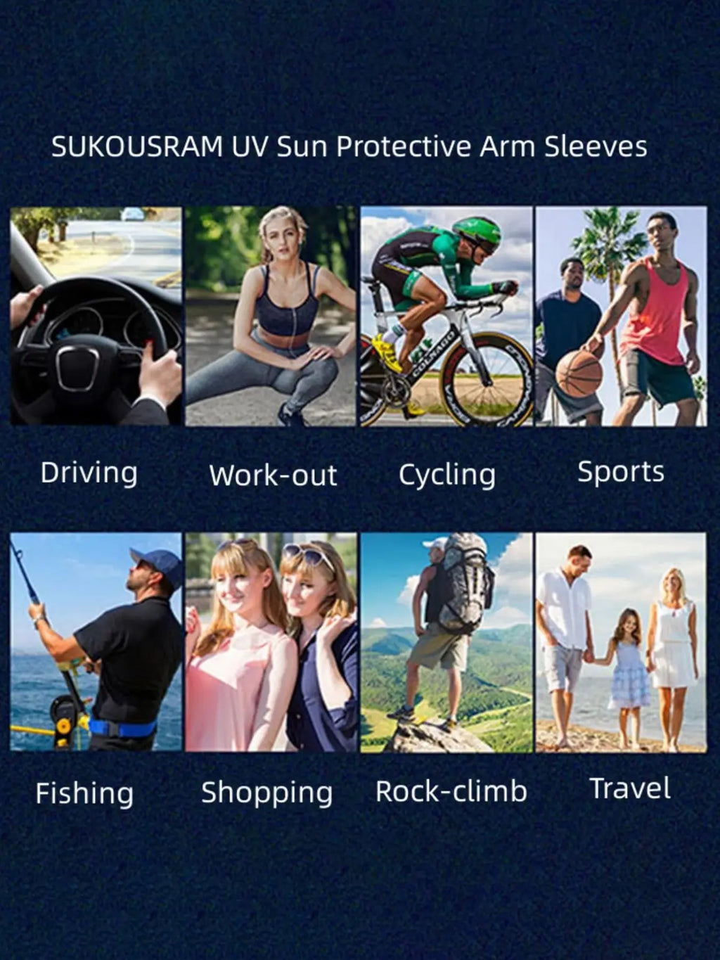 6-Piece Ice Silk Cooling Arm Sleeves & Neck Gaiter Set – UV Protection Sun Sleeves for Cycling, Fishing, Running & Outdoor Sports