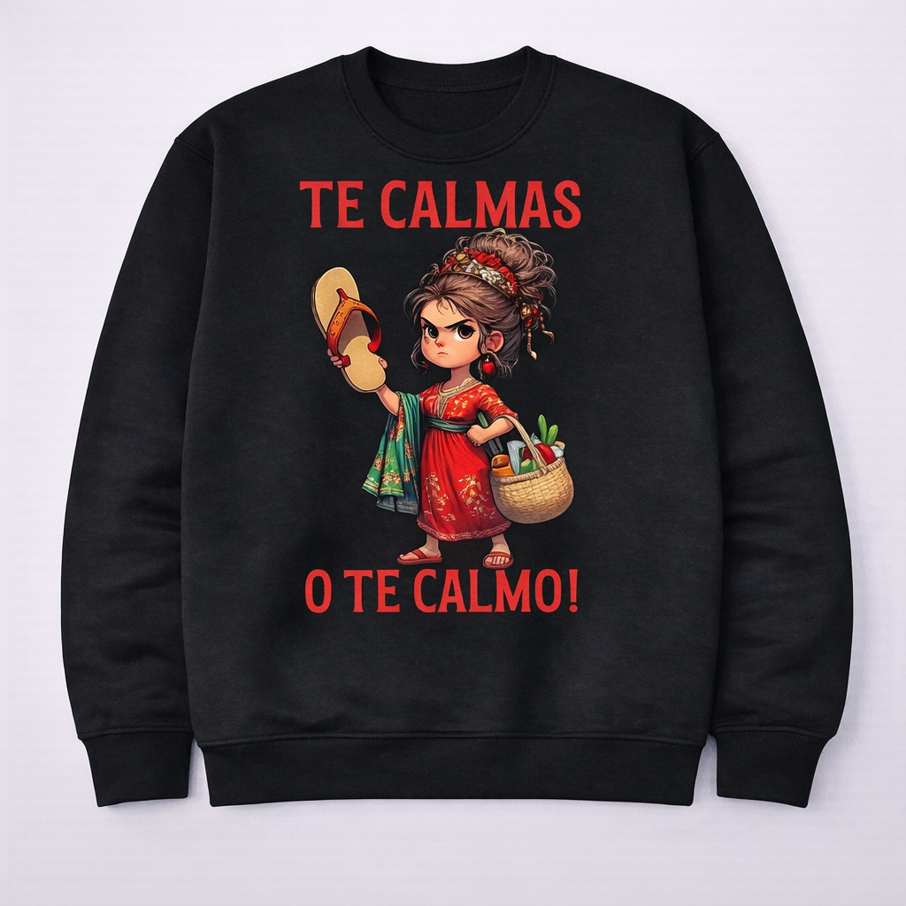“Calm Down Before I Calm You Down” Funny Latina Mom T-Shirt/Sweatshirt/Hoodie – Spanish Meme Graphic Tee
