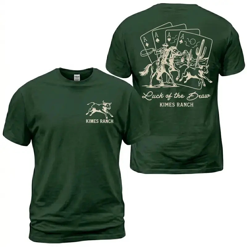 Luck of the Draw Western Graphic T-Shirt, Sweatshirt & Hoodie – Rodeo Cowboy Playing Cards & Horse Print, Ranch Country Apparel