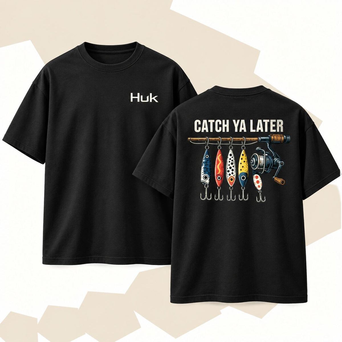 Catch Ya Later Fishing Graphic T-Shirt, Sweatshirt & Hoodie – Funny Retro Angler Outdoor Apparel
