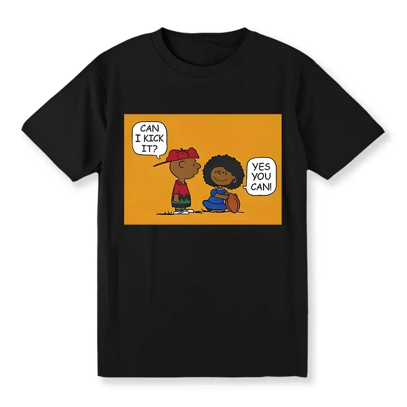 Can I Kick It? Cartoon Graphic T-Shirt, Sweatshirt & Hoodie – Funny Yes You Can Retro Comic Apparel
