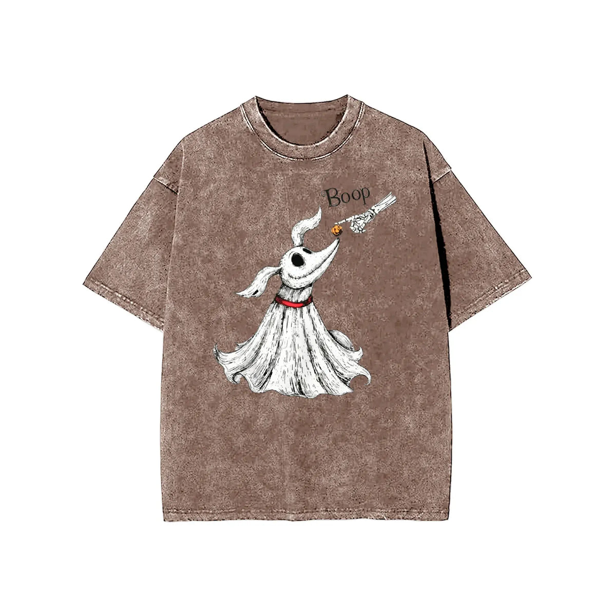 Zero Dog Boop Halloween Graphic T-Shirt, Sweatshirt & Hoodie – Funny Skeleton Hand & Ghost Dog Spooky Season Shirt
