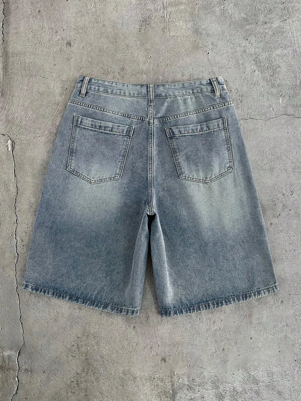 Men's Statue of Liberty Graphic Denim Shorts – Vintage Washed Loose Fit Jean Shorts, American Streetwear Summer Style