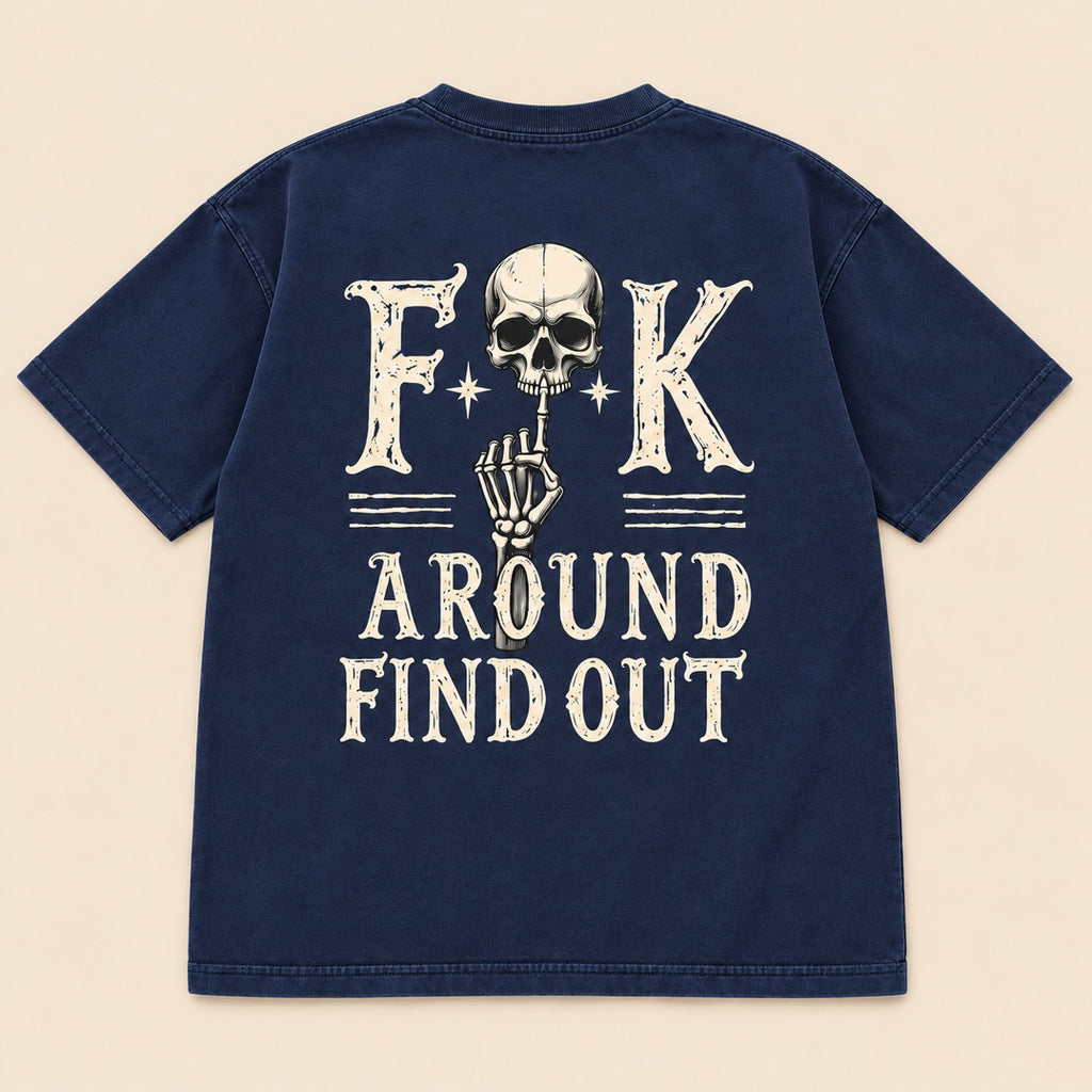 FAFO Fuck Around And Find Out Skull Graphic T-Shirt, Sweatshirt & Hoodie – Gothic Halloween Back & Sleeve Print
