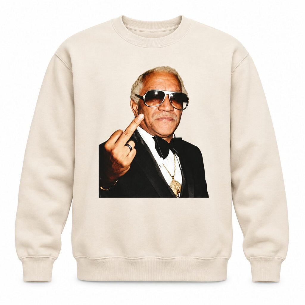 Redd Foxx Middle Finger Graphic T-Shirt, Sweatshirt & Hoodie – Vintage Retro Comedy Portrait Shirt