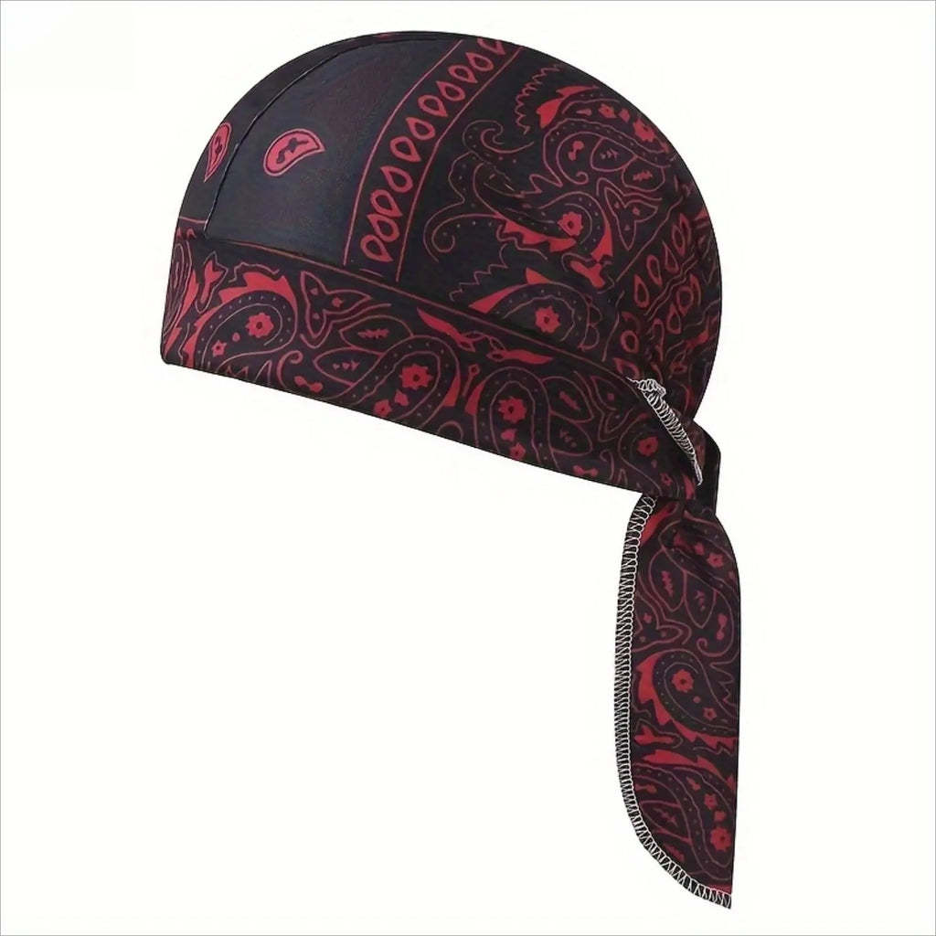 5-Pack Paisley Bandana Skull Caps – Breathable Sweat-Wicking Pirate Head Wraps, Cooling Helmet Liners for Motorcycle, Cycling & Outdoor Sports