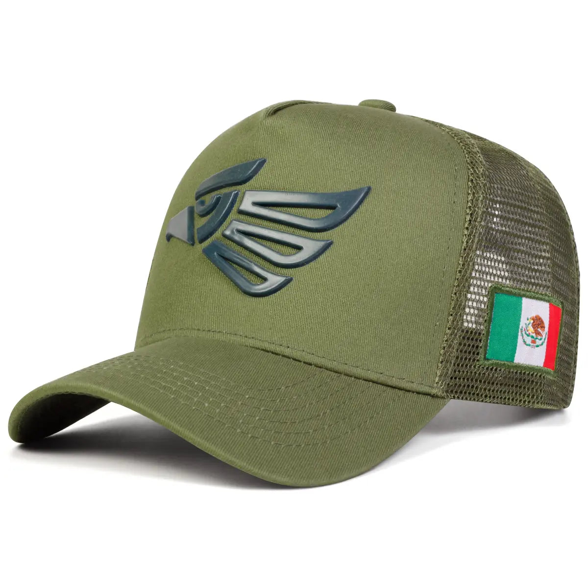 Mexico Eagle Patch Two-Tone Mesh Trucker Hat – Mexican Flag Baseball Cap, Casual Outdoor Streetwear Hat for Men & Women