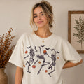 Dancing Skeletons Halloween Graphic T-Shirt, Sweatshirt & Hoodie – Funny Pumpkin & Spooky Season Design