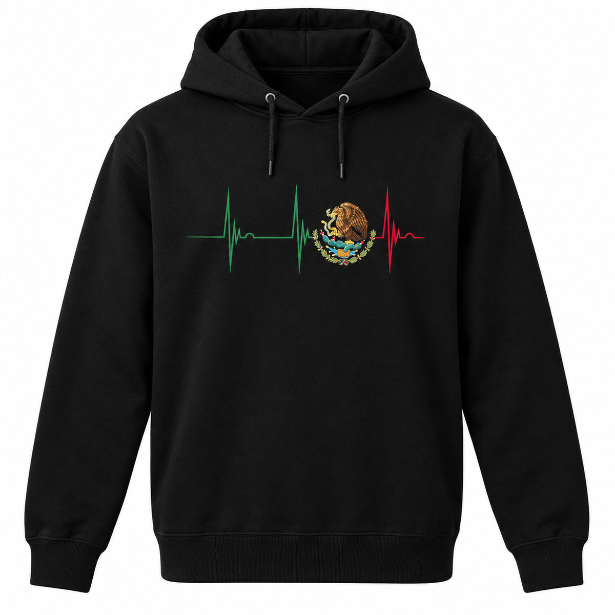 Mexico Heartbeat EKG Graphic T-Shirt, Sweatshirt & Hoodie – Mexican Pride Eagle Emblem Patriotic Design