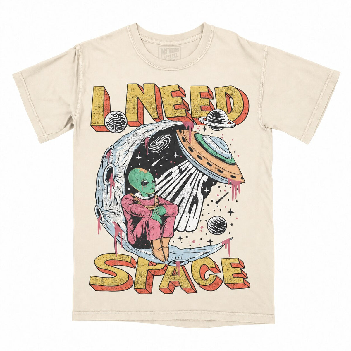 I Need Space Alien Graphic T-Shirt, Sweatshirt & Hoodie – Funny UFO Retro Sci-Fi Space Design