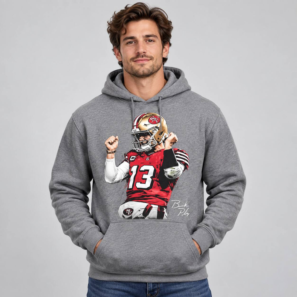 Brock Purdy #13 Football Graphic T-Shirt, Sweatshirt & Hoodie – Bay Area Game Day Fan Apparel