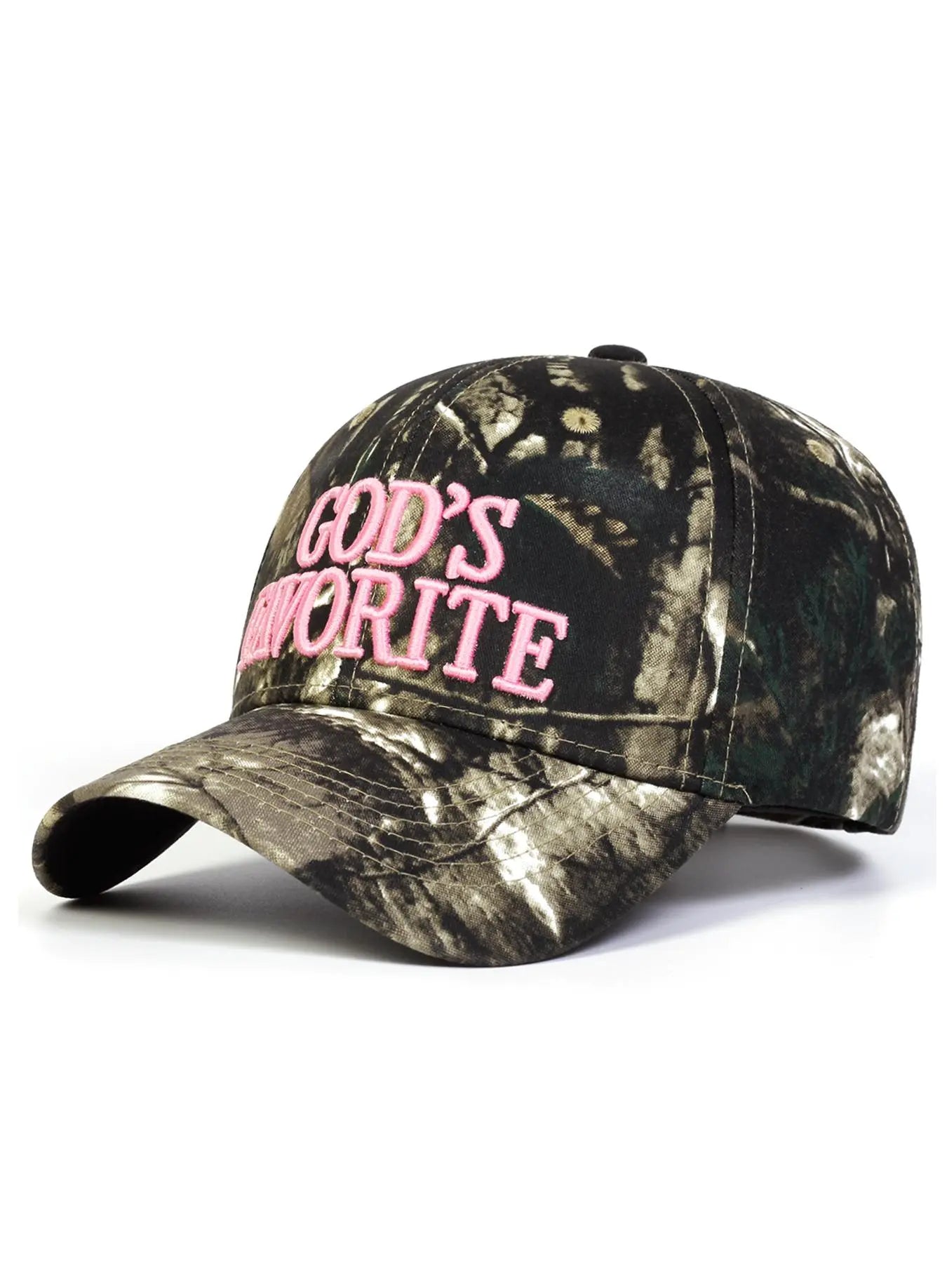 God's Favorite Graphic Camo Hat – Vintage Tree Branch Print Snapback Baseball Cap, Outdoor Streetwear Hat for Men & Women