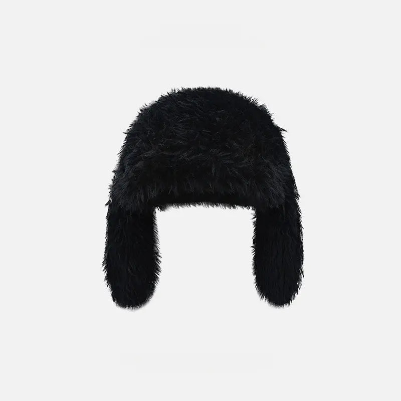 Unisex Furry Winter Trapper Hat – Soft Faux Fur Ear Flap Cap, Warm Cozy Cold Weather Hat, Y2K Quirky Fashion Accessory