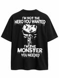I’m Not the Hero You Wanted Graphic T-Shirt, Sweatshirt & Hoodie – Monster You Needed Skull Print, Dark Grunge Streetwear