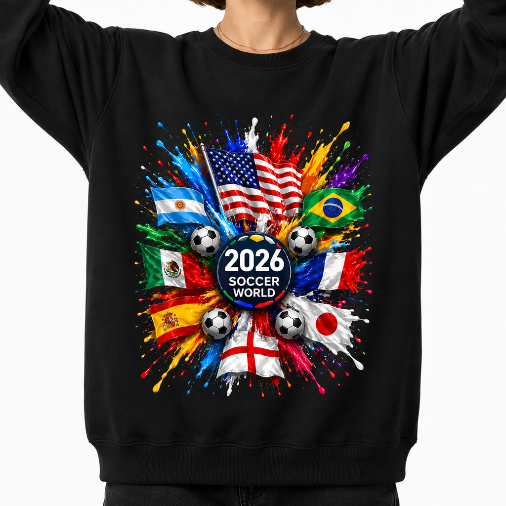 2026 Soccer World Cup T-Shirt/Sweatshirt/Hoodie – International Flags Graphic Fan Tee