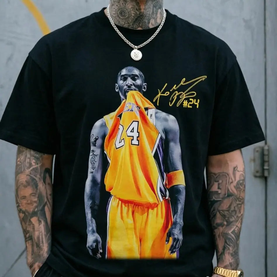 Kobe #24 Basketball Tribute Graphic T-Shirt, Sweatshirt & Hoodie – Retro Basketball Legend Sports Design