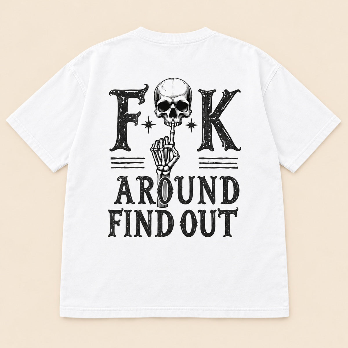 FAFO Fuck Around And Find Out Skull Graphic T-Shirt, Sweatshirt & Hoodie – Gothic Halloween Back & Sleeve Print