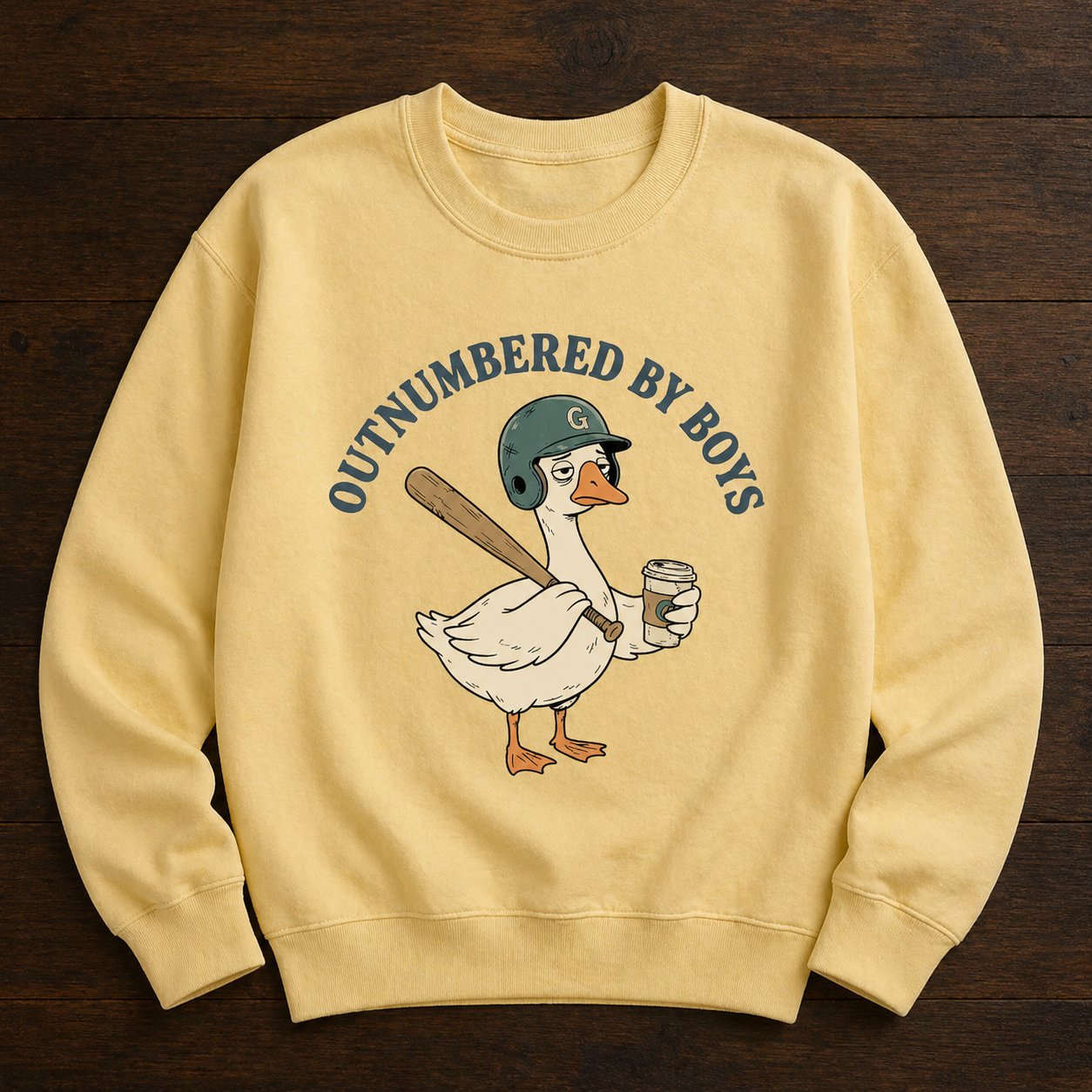 Exhausted Boy Mom T-Shirt/Sweatshirt/Hoodie – Outnumbered by Boys Goose Graphic Tee