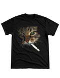 Smoking Cat T-Shirt, Sweatshirt & Hoodie – Funny Meme Cat Graphic, Retro Absurd Humor Print, Vintage Internet Humor Apparel