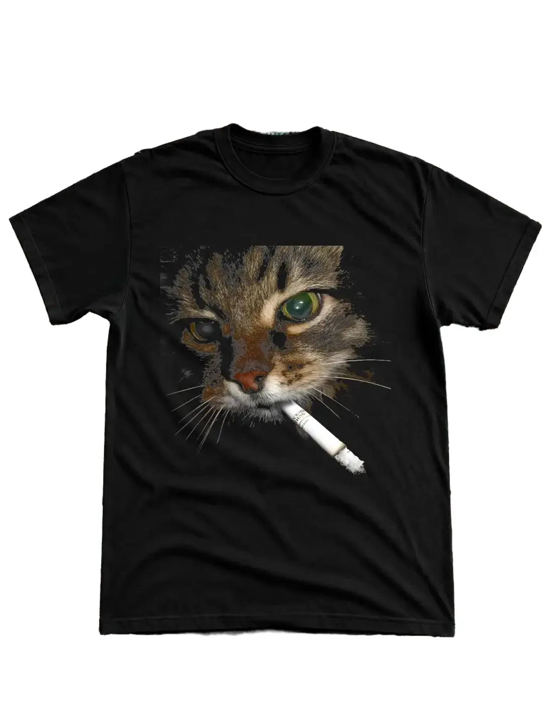 Smoking Cat T-Shirt, Sweatshirt & Hoodie – Funny Meme Cat Graphic, Retro Absurd Humor Print, Vintage Internet Humor Apparel