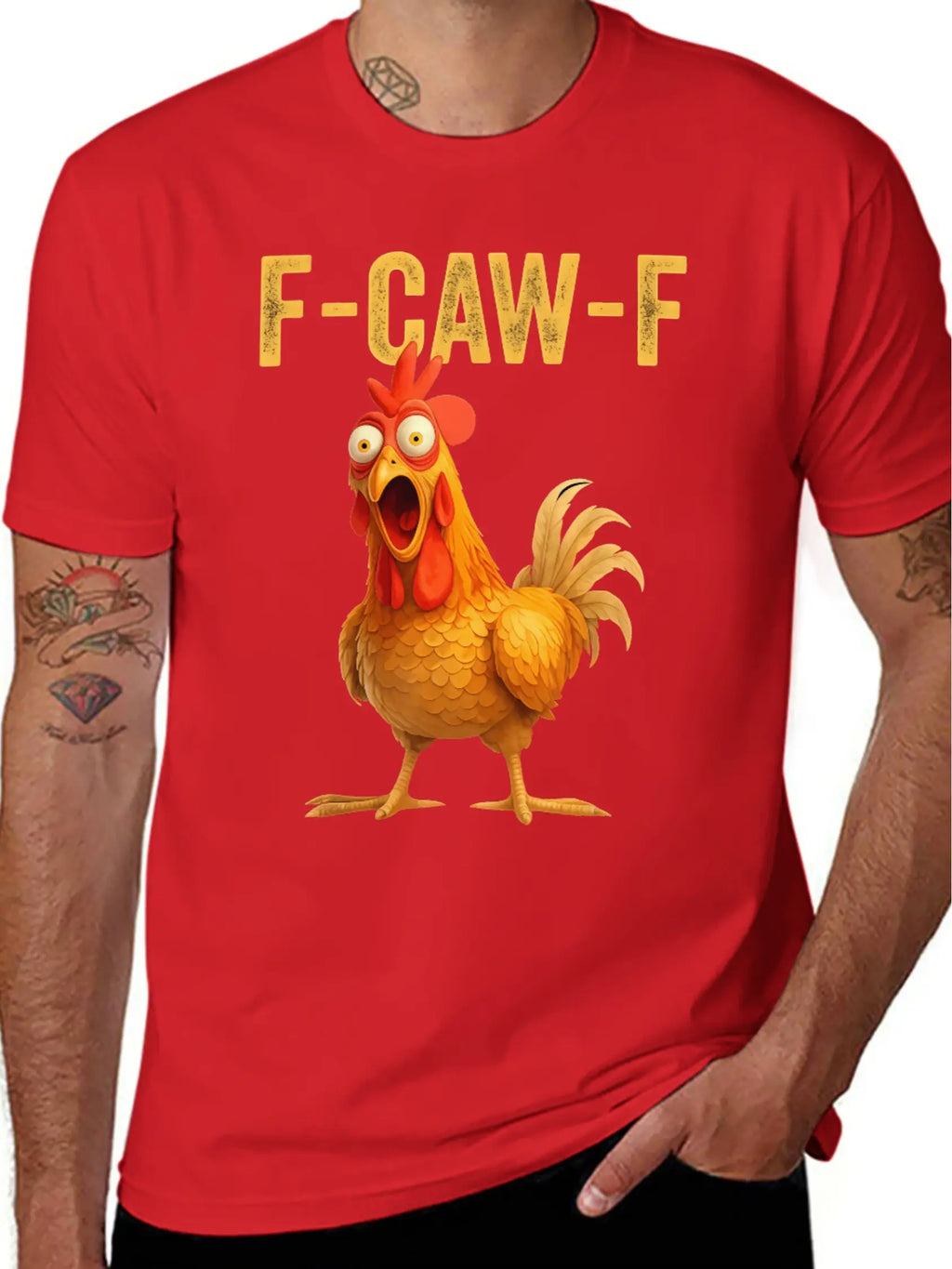 Unhinged Chicken Graphic Tee – F-CAW-F Funny T-Shirt/Sweatshirt/Hoodie