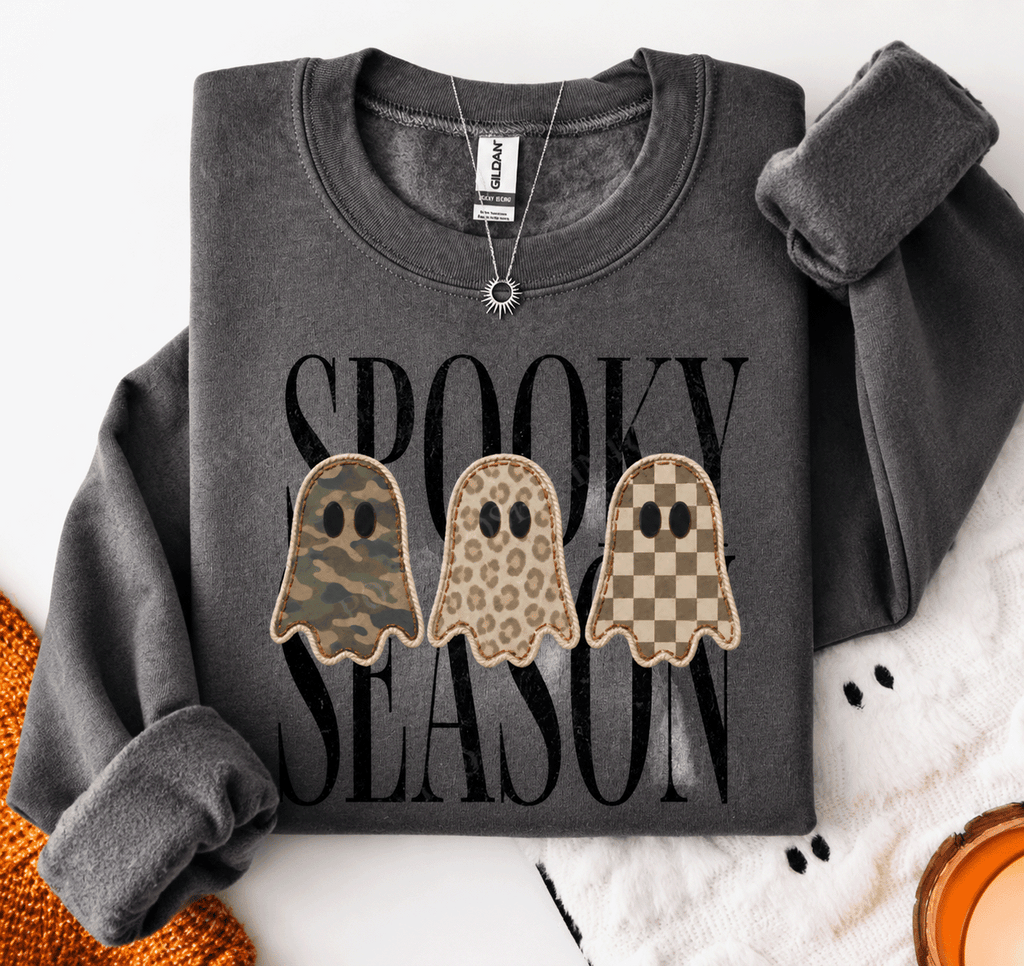 Spooky Season Graphic T-Shirt, Sweatshirt & Hoodie – Cute Ghost Halloween Print, Vintage Fall Streetwear Apparel