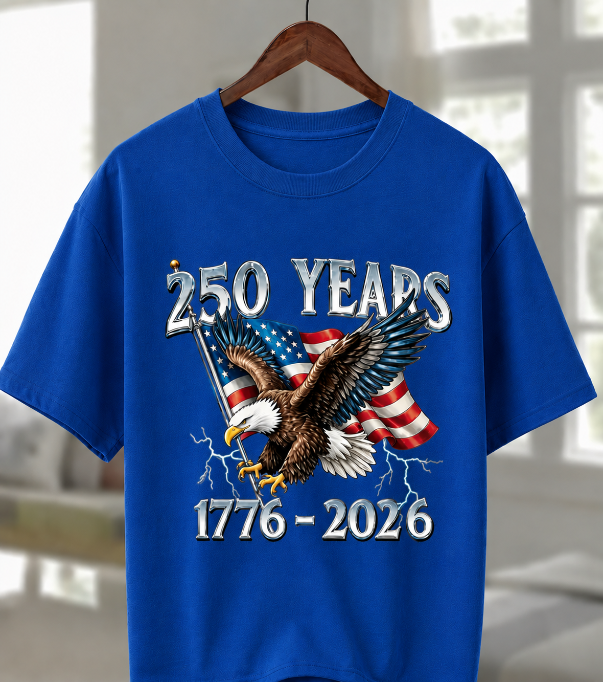 1776-2026 America 250 T-Shirt/Sweatshirt/Hoodie – Patriotic Eagle & American Flag Graphic Tee