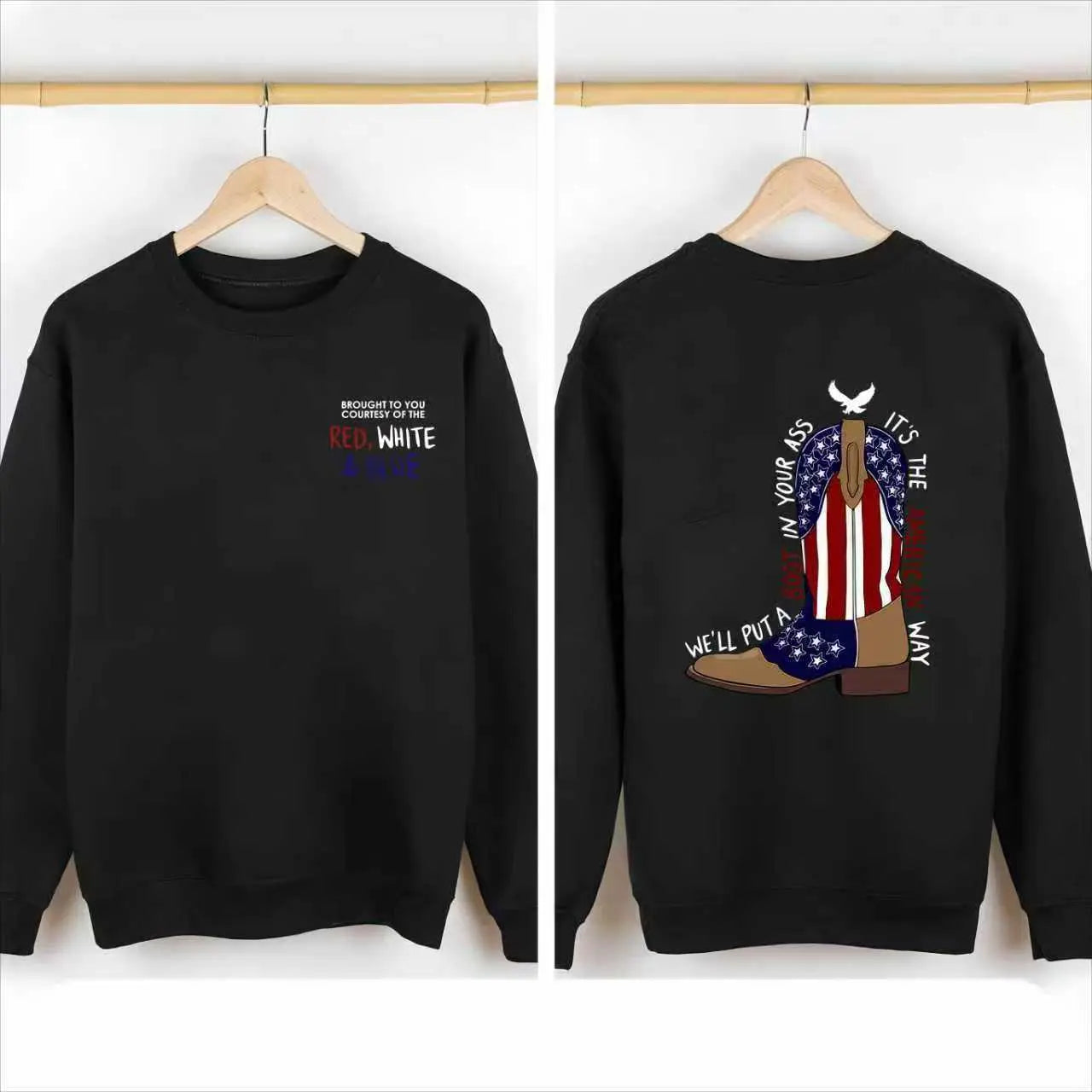 American Ride Graphic T-Shirt/Sweatshirt/Hoodie– Red White Blue Patriotic Shirt