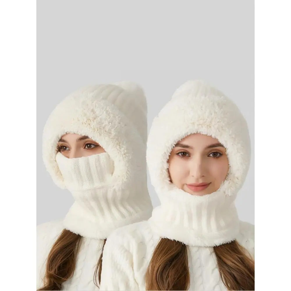 Women's Fuzzy Knit Beanie Hat – Cute Plush Warm Winter Cap, Thick Yarn Cozy Hat for Fall & Winter Fashion