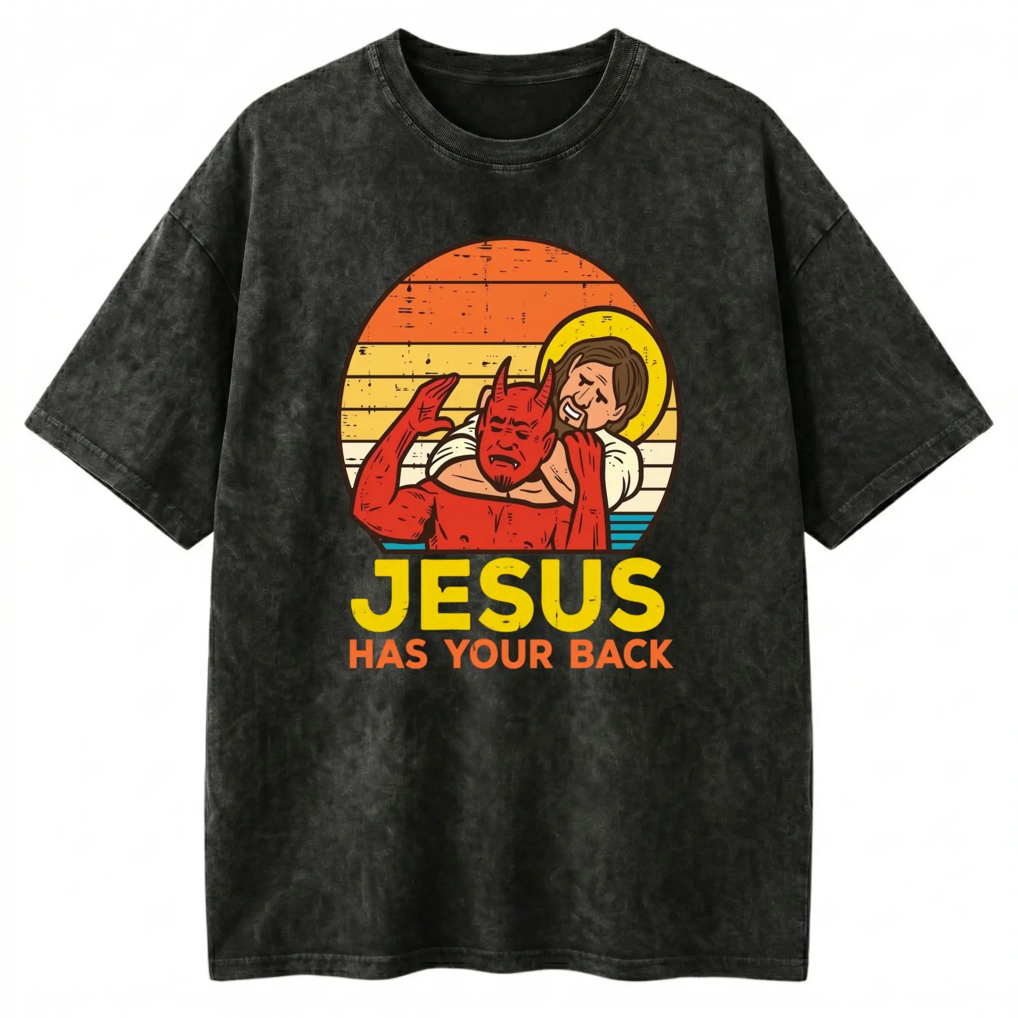Jesus Has Your Back Graphic T-Shirt/Sweatshirt/Hoodie – Retro Christian Jiu Jitsu Inspired Faith Streetwear Apparel