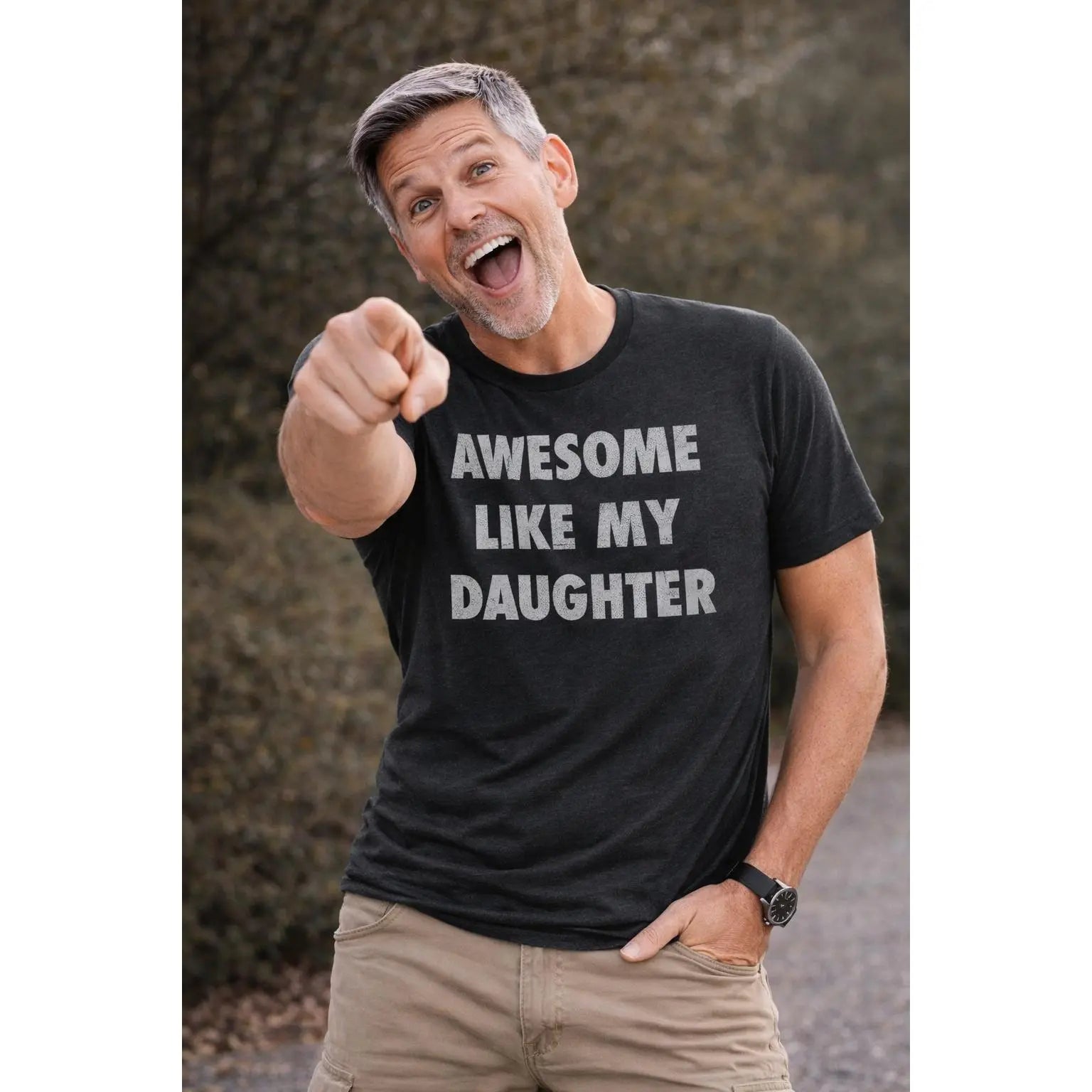 Awesome Like My Daughter T-Shirt/Sweatshirt/Hoodie – Funny Dad Graphic Tee for Men