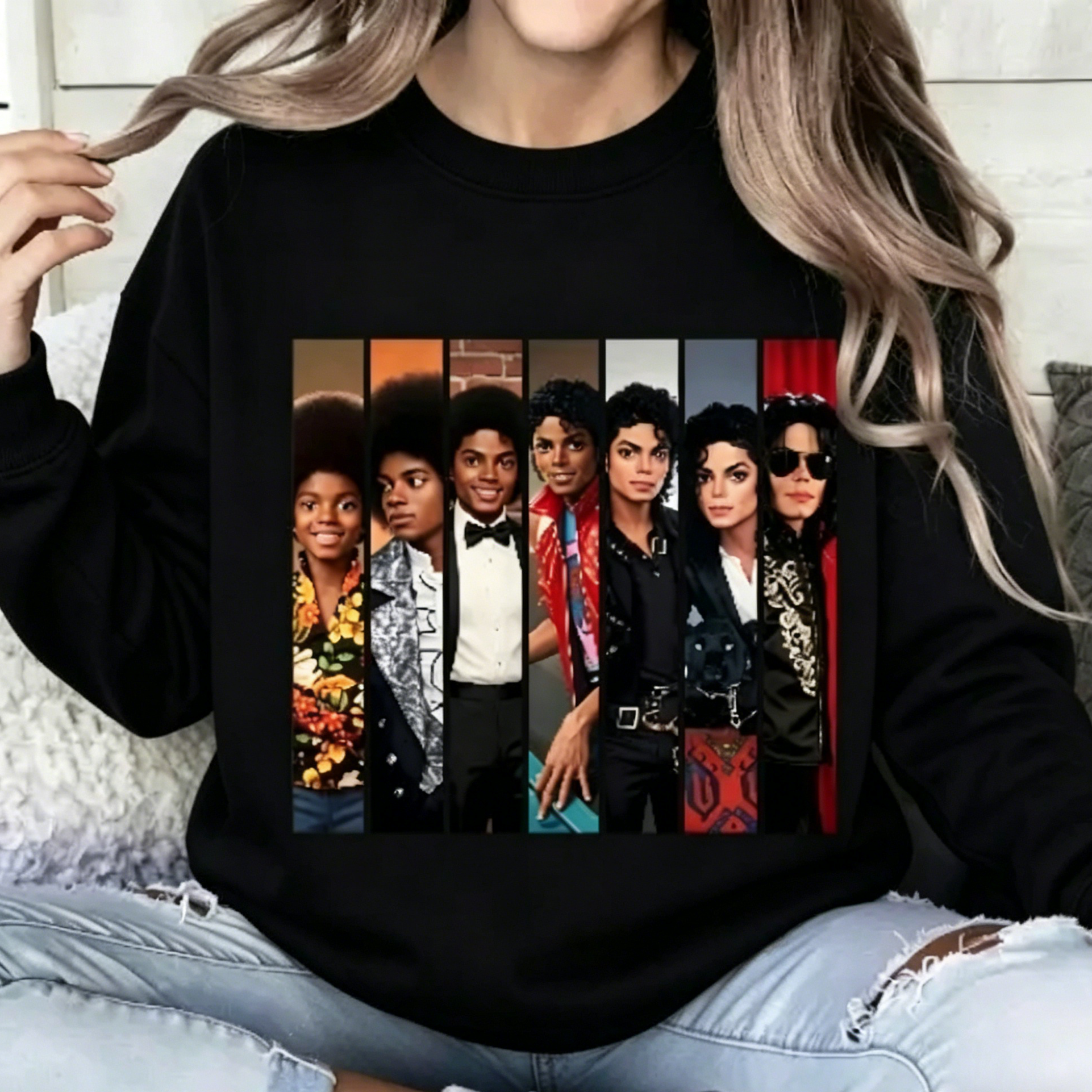 Michael Jackson  Evolution Graphic T-Shirt/Sweatshirt/Hoodie – Vintage Timeline Gift For Music Lovers Tee