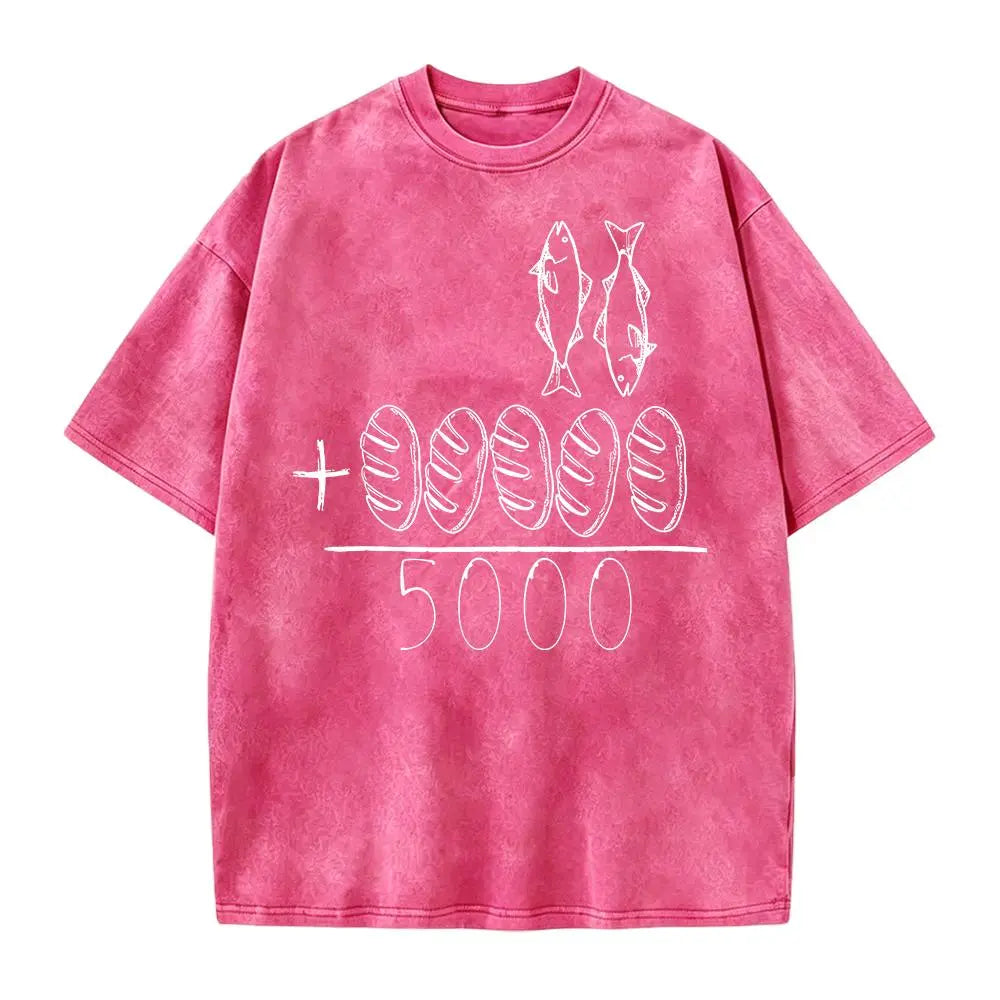 2 Fish 5 Loaves Jesus Feeds the 5000 Graphic T-Shirt, Sweatshirt & Hoodie – Christian Bible Story Faith Print