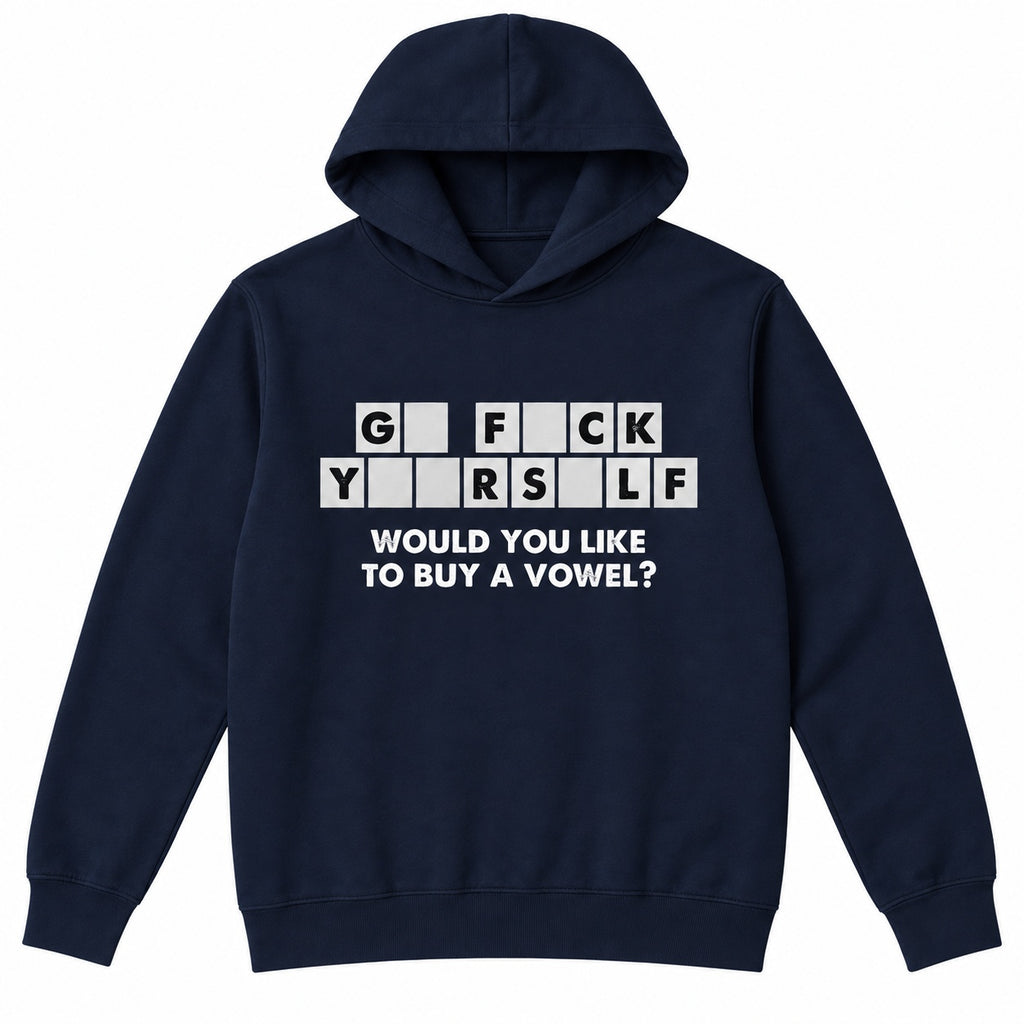 Would You Like to Buy a Vowel Funny Crossword Graphic T-Shirt, Sweatshirt & Hoodie – Sarcastic Adult Humor Design