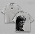 Jesus Christ Crown of Thorns Graphic T-Shirt, Sweatshirt & Hoodie – Cross Christian Faith Print, Vintage Religious Streetwear Apparel