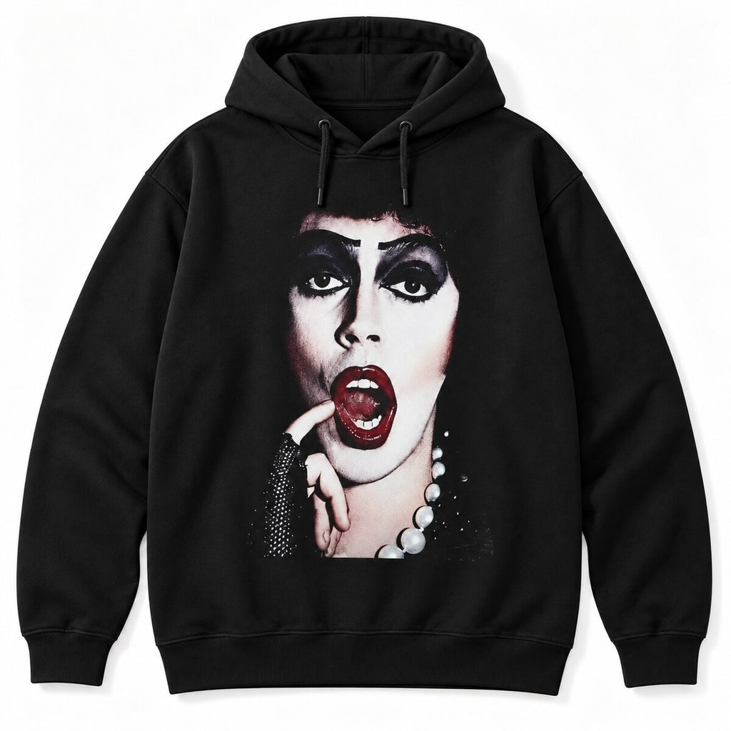 Frank-N-Furter Rocky Horror T-Shirt, Sweatshirt & Hoodie – Cult Classic Horror Musical Graphic, Retro Movie Character Tribute, Halloween Fan Gift