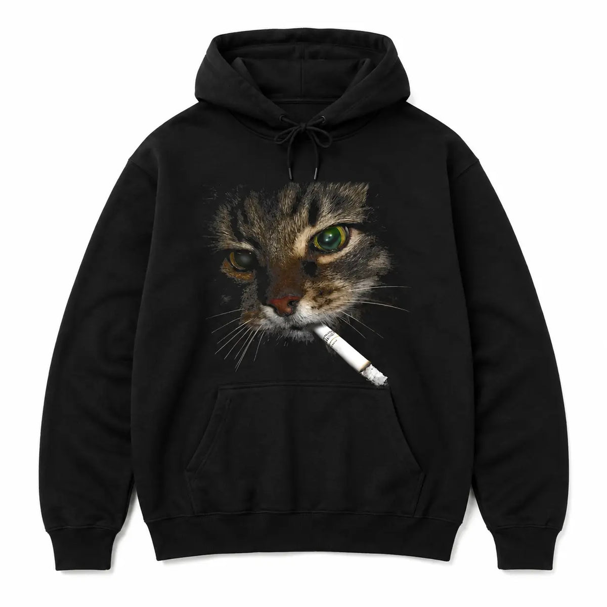Smoking Cat T-Shirt, Sweatshirt & Hoodie – Funny Meme Cat Graphic, Retro Absurd Humor Print, Vintage Internet Humor Apparel